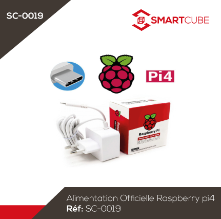 Alimentation Officielle Raspberry pi4 – SMART CUBE